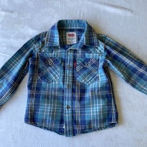 **SOLD Plaid button down boys shirt size 2T